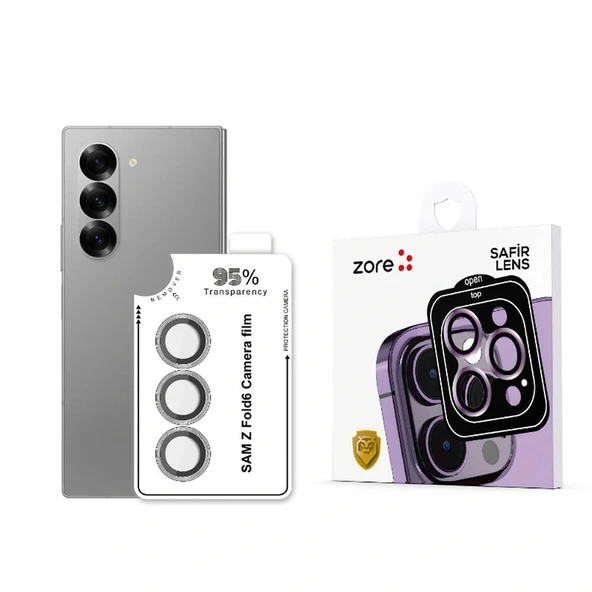Samsung Z Fold 6 CL-11 Safir Parmak İzi Bırakmayan Anti-Reflective Kamera Lens Koruyucu