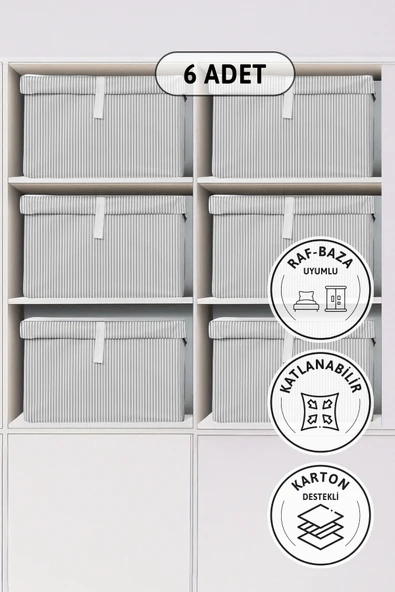 Kapaklı Mega 6'lı Hurç 60x40x30 - Gri