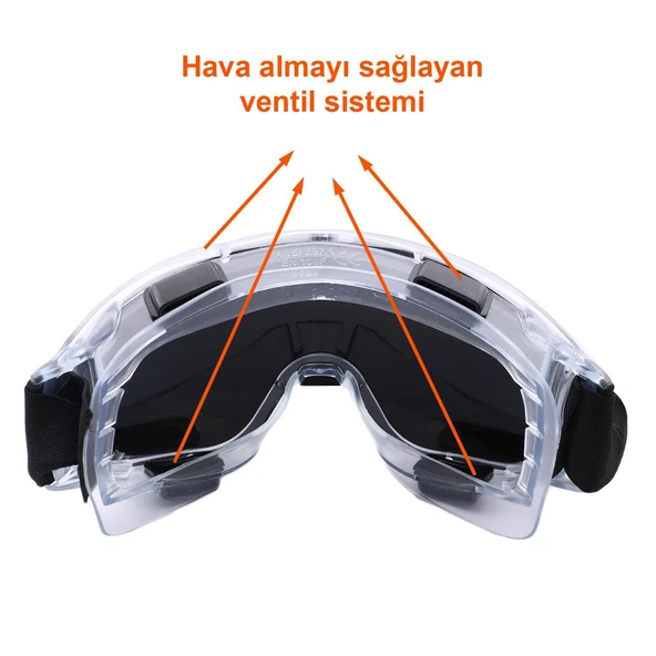 Kayak Gözlüğü Ventilli Güneş Kar Gözlük Snowboard Glasses Ekonomik Seri Gözlük Aynasız Gökkuşağı - 5