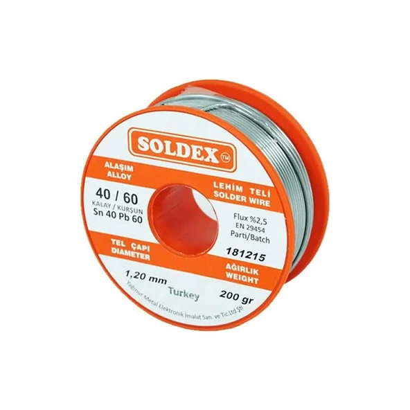 40-60 Lehim Teli 200 Gr 1.2 mm - Sn:40 / Pb:60 TdrTR