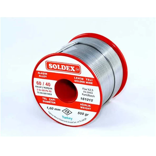 60-40 Lehim Teli 500 Gr 1 mm - Sn:60 / Pb:40 TdrTR
