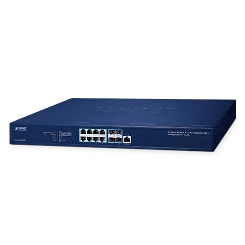 L3 8-Port 10GBASE-T + 4-Port 10GBASE-X SFP+ Managed Ethernet Switch with Dual 100~240V AC Redundant Power TdrTR