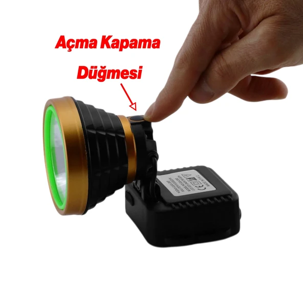 Kafa Lambası 40 W Şarjlı Ledli Pilli Kamp Küçük Başlı Kafa Feneri 3 Fonksiyonlu 16 Saat Işık Süresi - 4