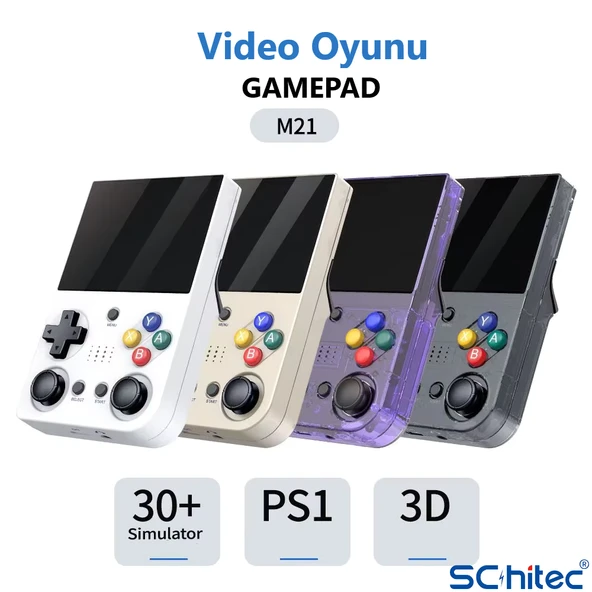 ScHitec 3.5 Inç Mini HDMI Çıkışlı Taşınabilir Retro Oyun Konsolu 20000+ Oyunlu El Atari 64Gb Mor - 4