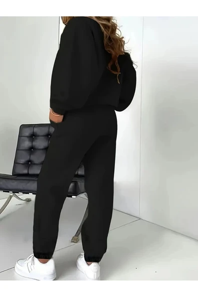 Eşofman Takımı Nasa Baskılı  Ünisex Kışlık Sweatshirt ve Eşofman Altı 2 li Set Combin Takım Pamuklu - 6