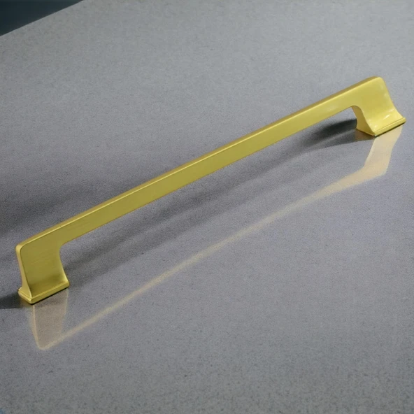 Gediz Metal Mat Gold Altın Kulp 224 mm Mobilya Çekmece Mutfak Dolabı Dolap Kapak Kulpları Kulb Kulpu - 5
