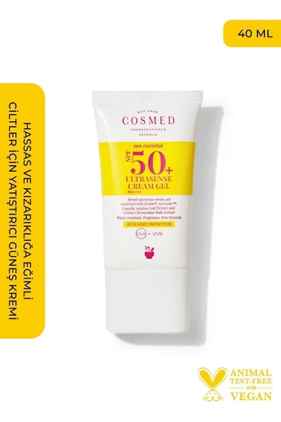 Cosmed Sun Essential Ultrasense 50 Faktör Jel Güneş Kremi 40 ml
