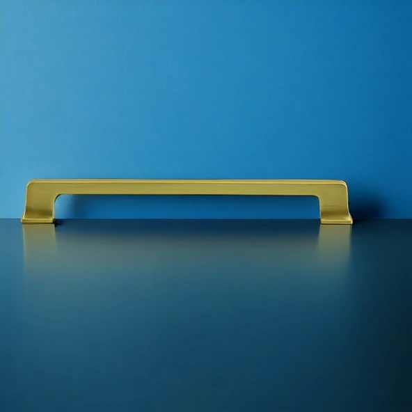 Gediz Metal Mat Gold Altın Kulp 224 mm Mobilya Çekmece Mutfak Dolabı Dolap Kapak Kulpları Kulb Kulpu - 6