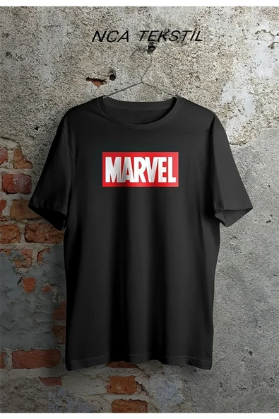 Marvel Baskılı Original Ünisex Yazlık T-shirt Siyah ürün görseli