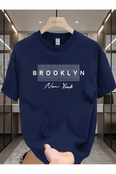 Brooklyn NY imza tasarım Baskılı özel Unisex Tshirt ürün görseli