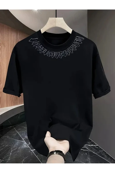 Yaka Baskılı özel tasarım Unisex Tshirt - 1
