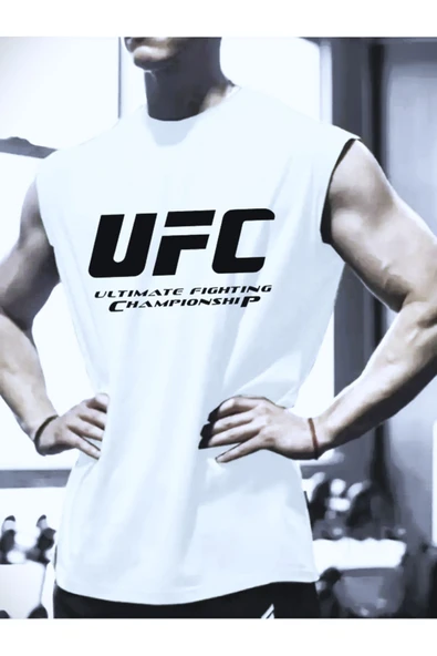UFC tasarım Baskılı özel Unisex Kolsuz  Tshirt - 1
