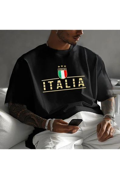 İTALYA Gögüs tasarım Baskılı özel Unisex Tshirt ürün görseli