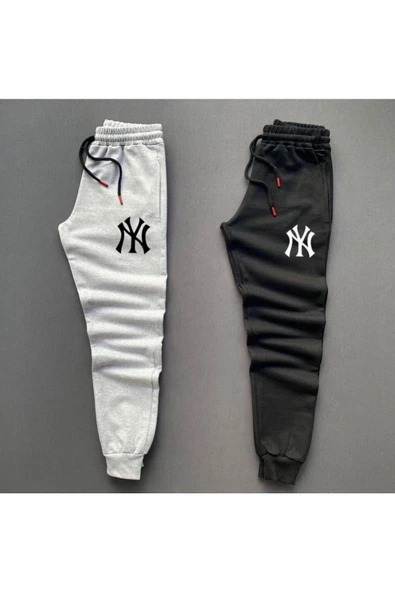 Ny Baskılı Original Ünisex Yazlık Eşofman Altı 2 li Set Combin Takım