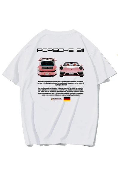 Unisex Oversize Porsche 911 Gt3 Rs T-shirt - Resim 2