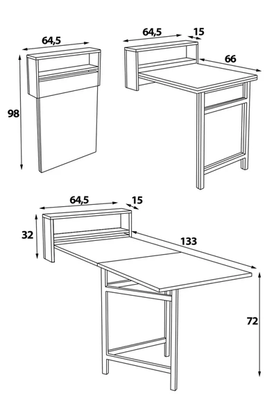 Petunya Pratik Katlanır Akıllı Mutfak Masası - 5