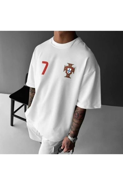 CR7 Portekiz tasarım Baskılı özel Unisex Tshirt ürün görseli