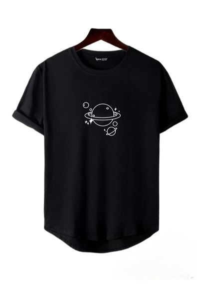 Gezegen Baskılı Original Ünisex Yazlık T-shirt - Resim 5