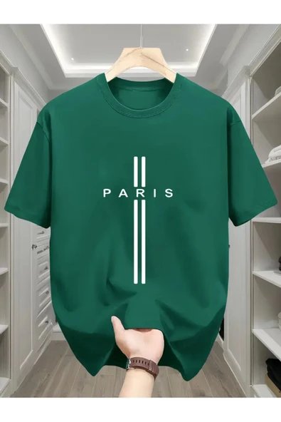 Paris dik çizgi Baskılı özel tasarım Unisex Tshirt - 1