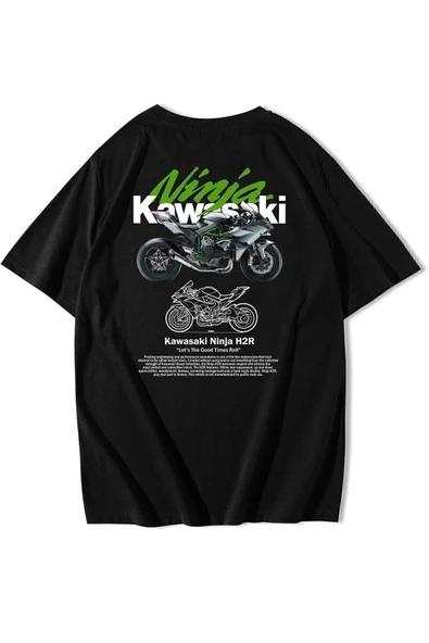 kawasaki ninja h2r Baskılı özel tasarım Unisex Tshirt ürün görseli