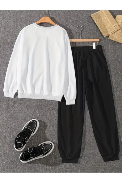 Eşofman Takımı  NewYork Baskılı Unisex Kışlık Kalın Pamuklu Sweatshirt Ve Eşofman Altı 2' Li Set - 2