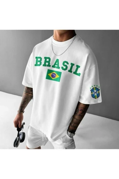 Brezilya milli takım tasarım Baskılı özel Unisex Tshirt ürün görseli