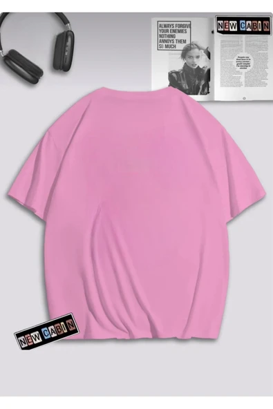 Kadın Pamuklu Kumaş Ön Baskılı Oversize T-shirt - 2