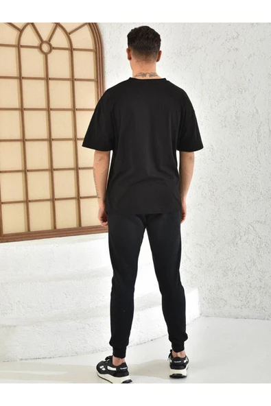 Unisex Dijital Richie Rich Oversize Siyah Baskılı T-shirt - Resim 3