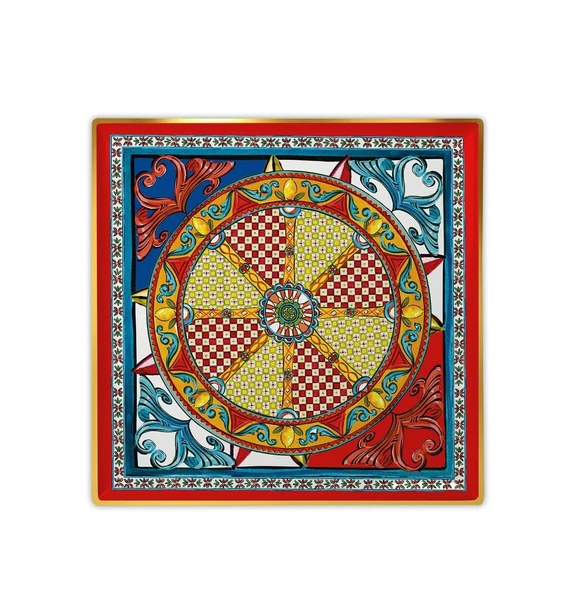 Baci Milano Sole Mio Kare Tepsi Porselen 17x17 cm