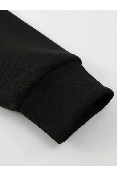 Eşofman Takımı  Leopar Baskılı Unisex Kışlık Kalın Pamuklu Sweatshirt Ve Eşofman Altı 2' Li Set - Resim 3