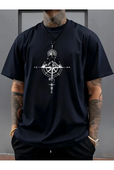 Pusula Baskılı özel tasarım Unisex Tshirt ürün görseli