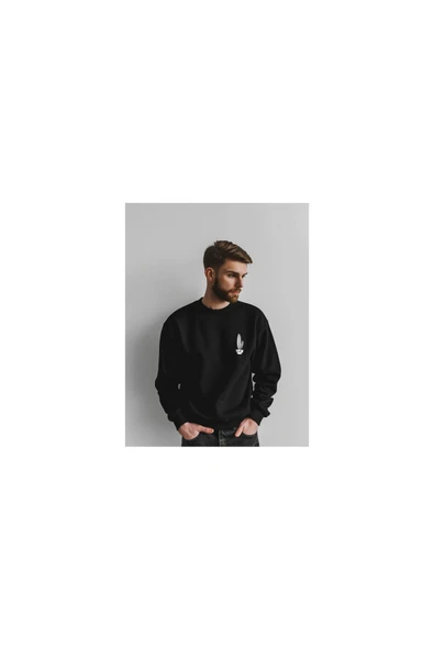 Sweatshirt Kaktüs Baskılı Sevgili Combin Pamuklu kalın ve Yumuşak ürün İçi Şardonlu 2 'Lİ Set Takım - 3