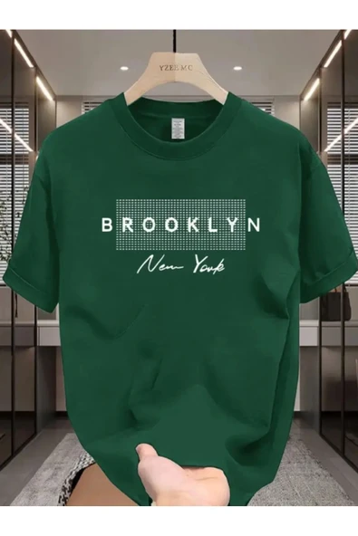 Brooklyn NY imza tasarım Baskılı özel Unisex Tshirt ürün görseli