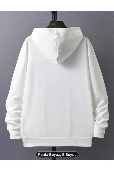 YUKARI BAK Renkli Kanguru Cepli Kapüşonlu Sevgili Kombinli 2li paket Sweatshirt - 3
