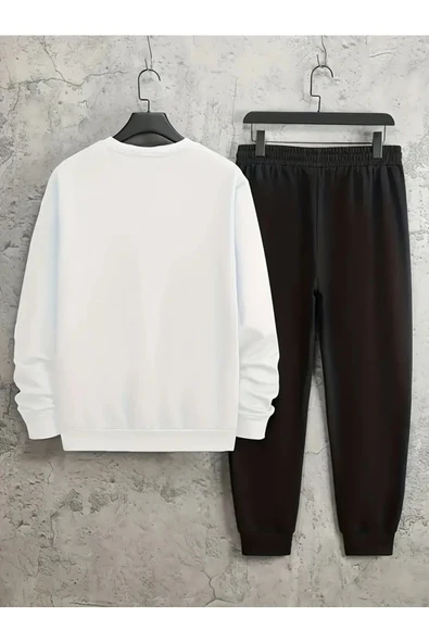 Eşofman Takımı Gezegen Baskılı  Ünisex Kışlık Sweatshirt ve Eşofman Altı 2 li Set Combin Pamuklu - 6