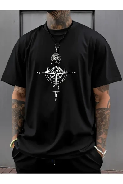 Pusula Baskılı özel tasarım Unisex Tshirt - 1