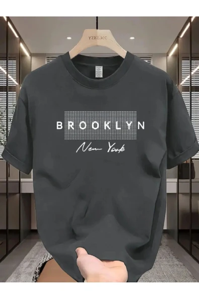 Brooklyn NY imza tasarım Baskılı özel Unisex Tshirt ürün görseli