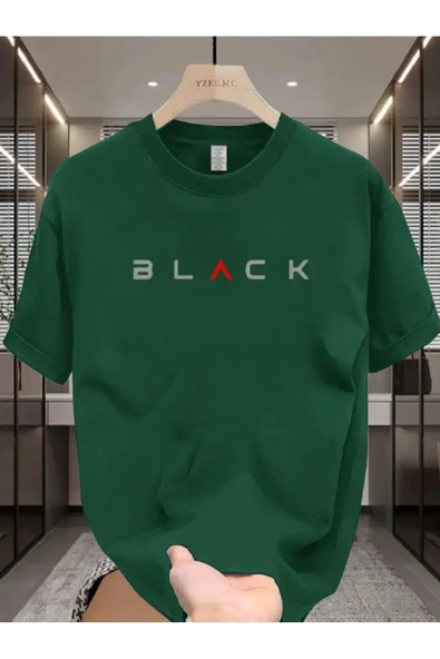BLACK Baskılı özel tasarım Unisex Tshirt ürün görseli