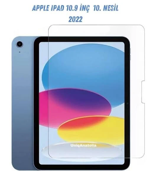 iPad 10. Nesil 10.9'' Ekran Koruyucu - 9H Temperli Cam, Çizilmez, Ultra Şeffaf - 2
