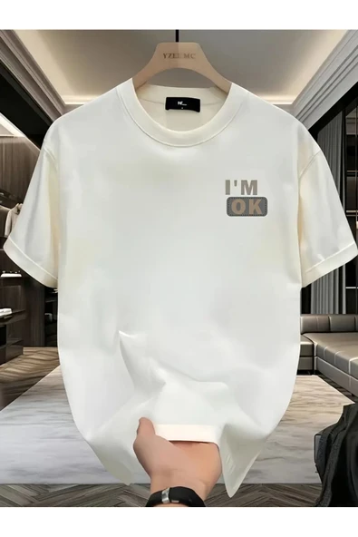 I'M OK Baskılı Oversize Tshirt