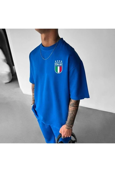 İTALY milli takım tasarım Baskılı özel Unisex Tshirt - 1
