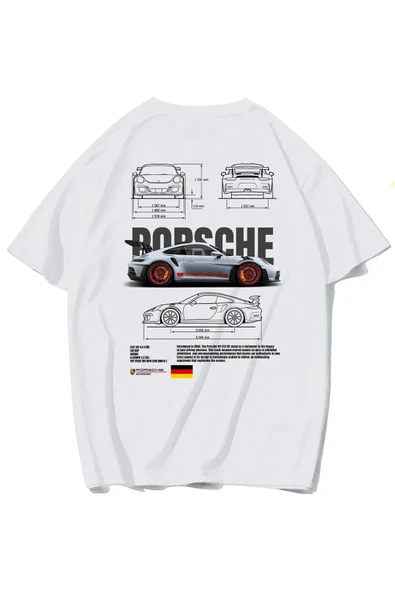911 GT3 RS Baskılı özel tasarım Unisex Tshirt ürün görseli