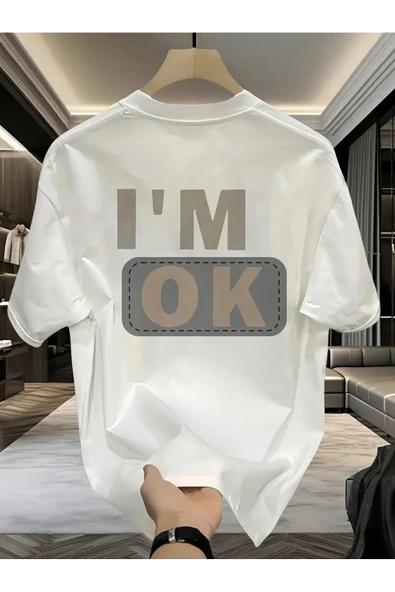 I'M OK Baskılı Oversize Tshirt - Resim 2
