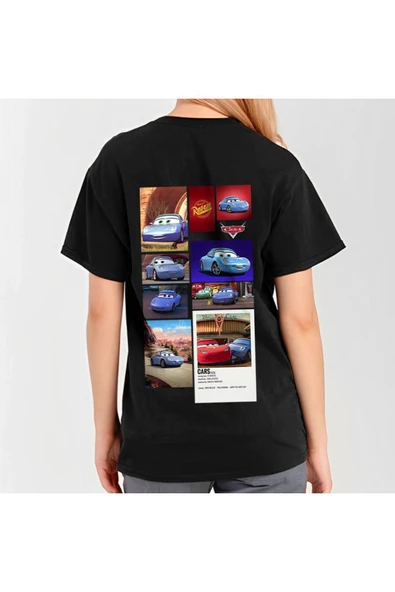 SALLY and MCQUEN Sırt Baskılı  özel Tasarım model baskılı Tshirt ürün görseli