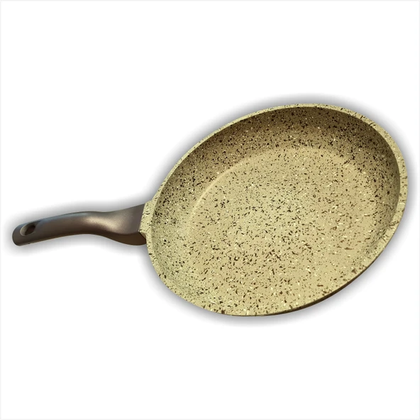 27cm Büyük Bakalit Kulp Yanmaz Yapışmaz Granit Yüzey Ağır Alaşım Döküm Tava - 3