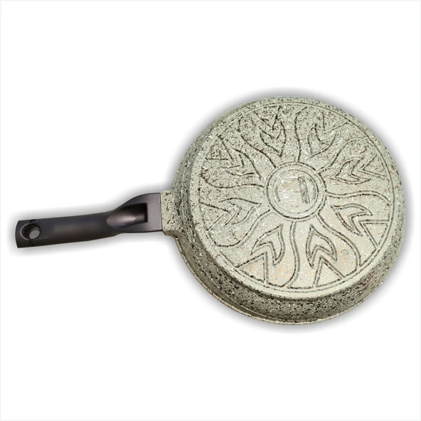 27cm Büyük Bakalit Kulp Yanmaz Yapışmaz Granit Yüzey Ağır Alaşım Döküm Tava - 2