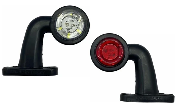 10 Adet 12 Led Boynuz Takoz Lamba 12-24 Volt Kırmızı Beyaz - Resim 2