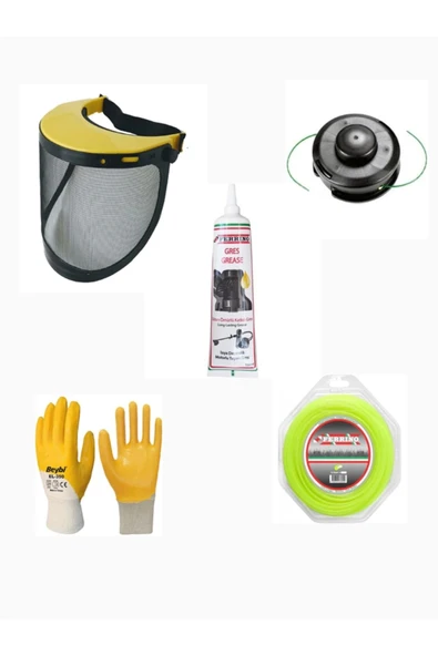 Motorlu Tırpan Misinası 6 Köşe 3.50mm Yüz Maskesi Misina Otomatik Sarma Başlığı Gres Yağı