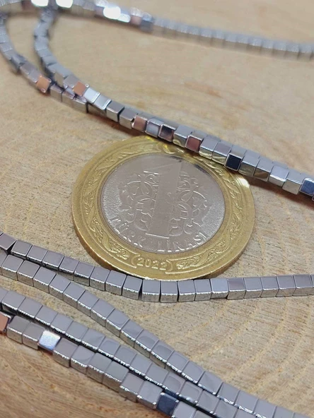 Hematit Taşı Küp Şekilli 2mm Dizi (56066) - Resim 2