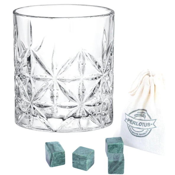 Perlotus 330 cc Paris Serisi Büyük Kadeh Viski Bardağı 4 Adet Viski Taşı Hediyeli - 2